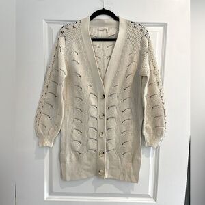 EUC See by Chloe White Ivory Cashmere Blend Sweater Sz. XS